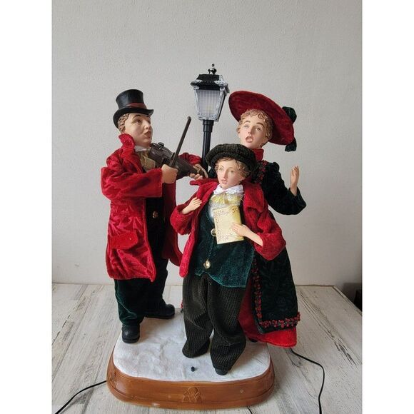 Christmas International AS IS Victorian caroler family animated motion Xmas deco - Picture 4 of 14